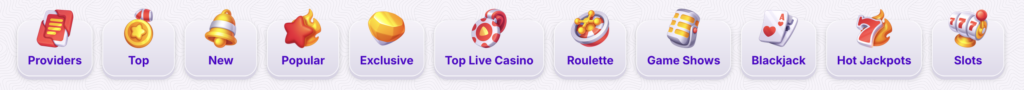 Casino RoboCat Games Categories